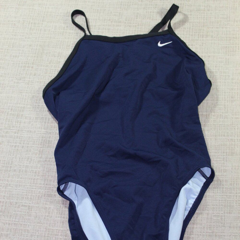 Nike Blue and Black Competition One Piece Swimsuit